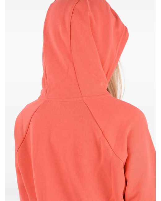 Nike Red Logo-Print Cropped Hoodie