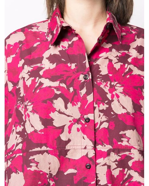 Woolrich Pink Floral-Print Cotton Shirt