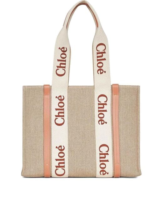 Chloé Natural Medium Woody Tote Bag