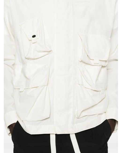 Stone Island White Veste Zippée À Poches Multiples for men