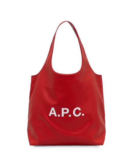 A.P.C. Red Ninon Tote Bag