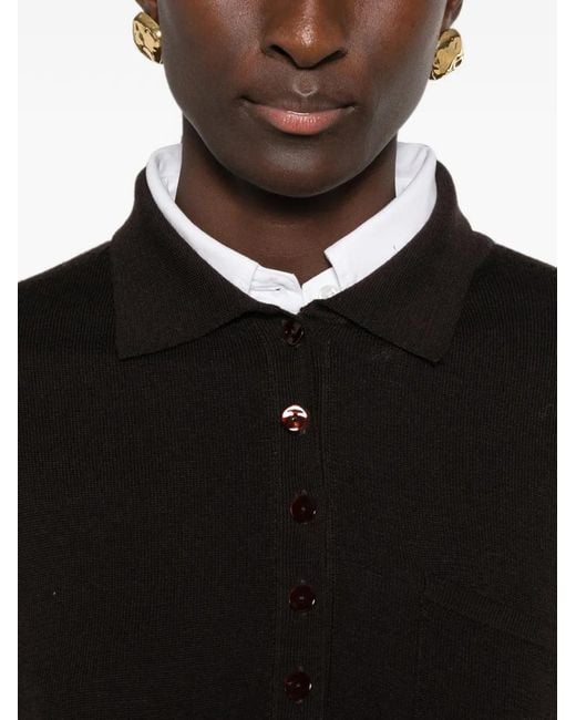 19.61 MILANO Black Button-Down Polo Sweater