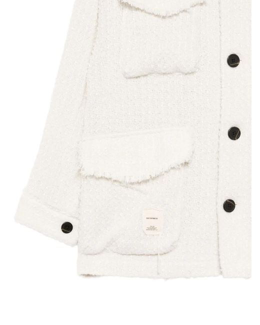 FIVE CM White Logo-Patch Shirt Jacket for men