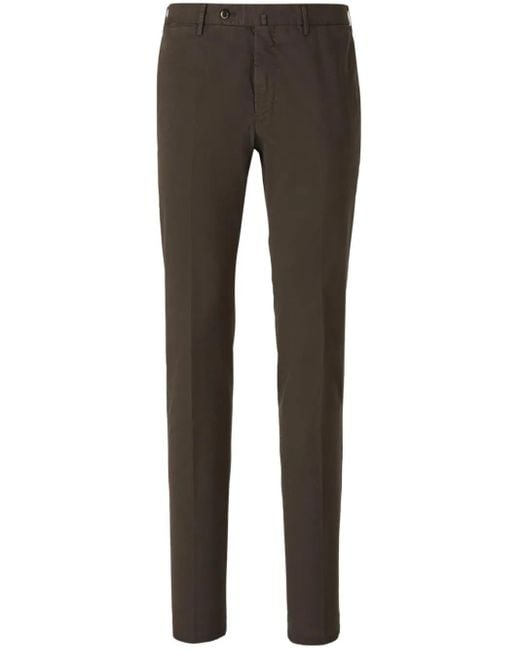 PT Torino Gray Straight-Leg Trousers for men