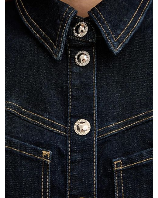 Morgan Black Button-Up Denim Mini Dress