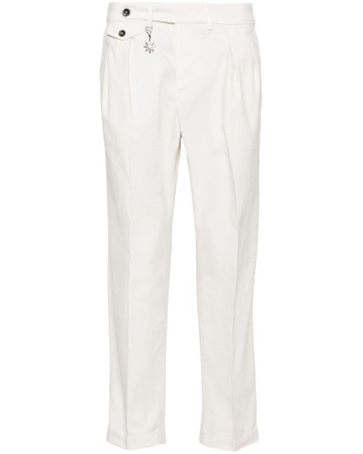 Pantalon chino à détails plissés Manuel Ritz pour homme en coloris White