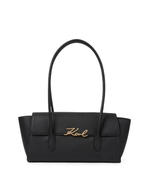 Karl Lagerfeld Black K/Signature Elongated Shoulder Bag