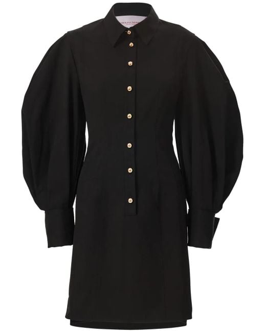 Carolina Herrera Black Belted Shirt Dress