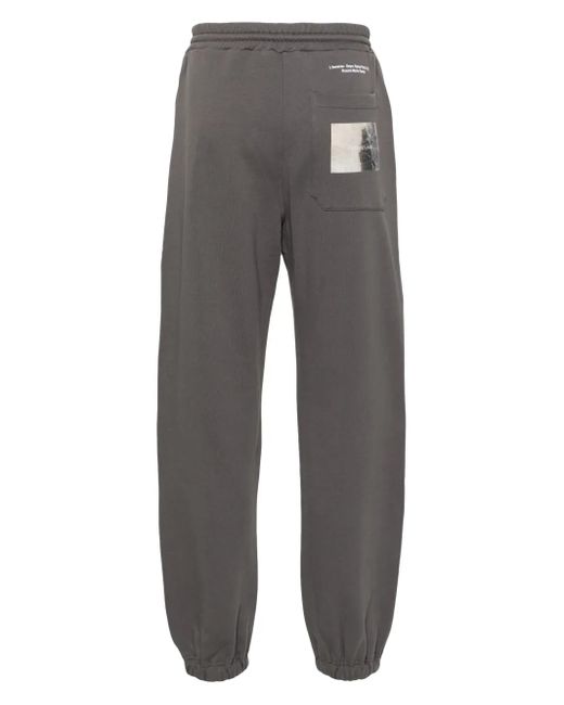 MSGM Gray Logo-Print Track Pants