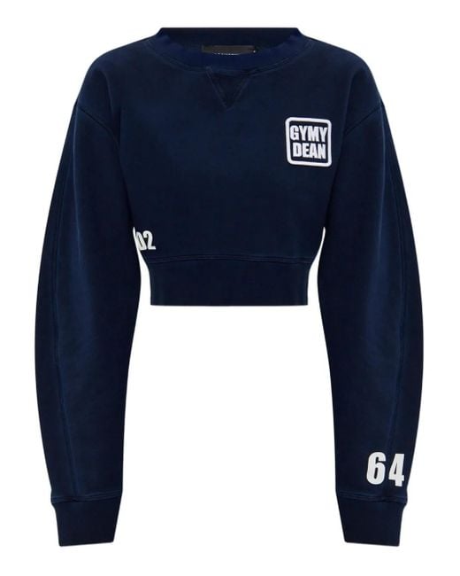 DSquared² Blue Embroidered-Motif Sweatshirt