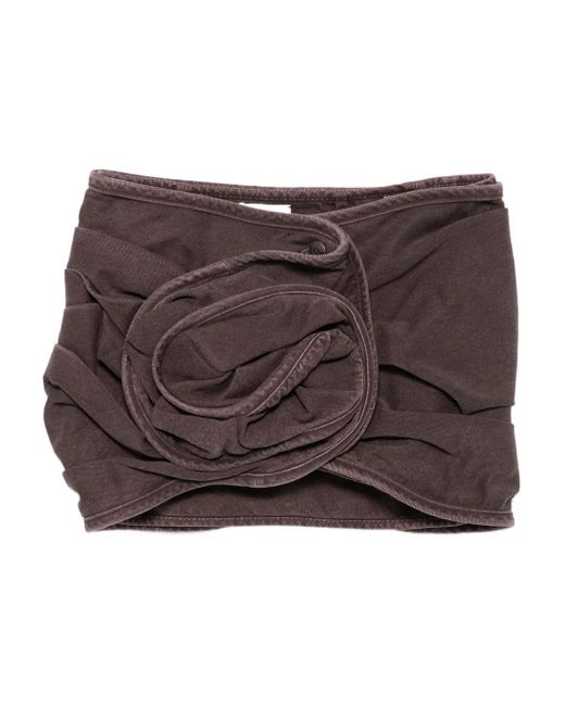 Magda Butrym ローズシェイプ ミニスカート Brown