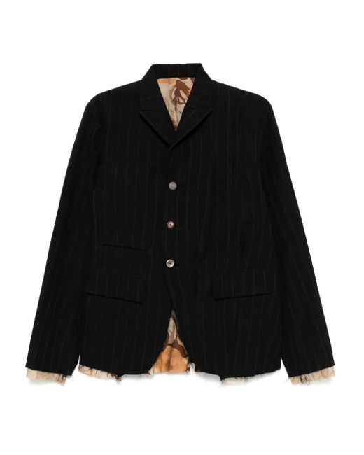 CHIAHUNG SU Black Striped Jacket for men