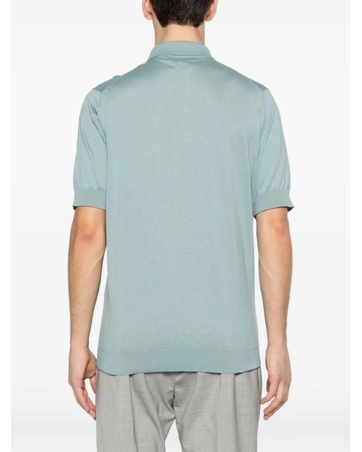 Lardini Blue Buttoned Polo Shirt for men