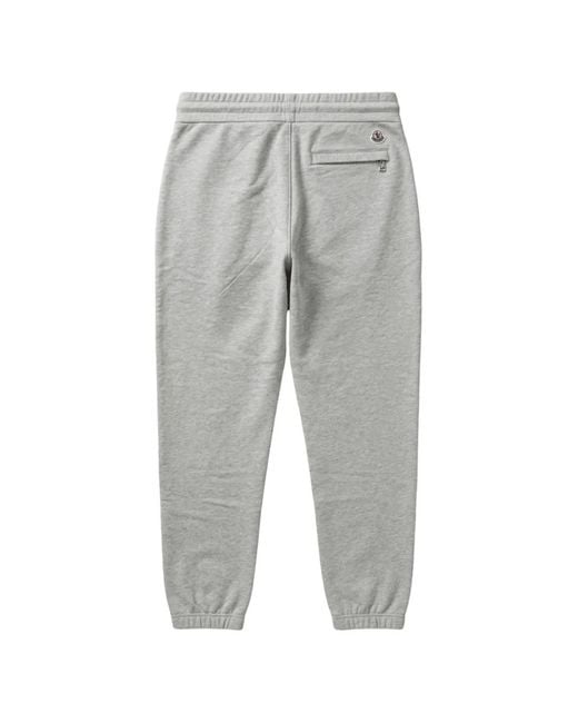Moncler Gray Logo-Patch Drawstring Track Pants for men