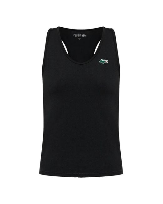 Lacoste Black Logo-Patch Racerback Top