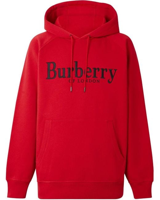 Burberry Red Logo Hoodie for men