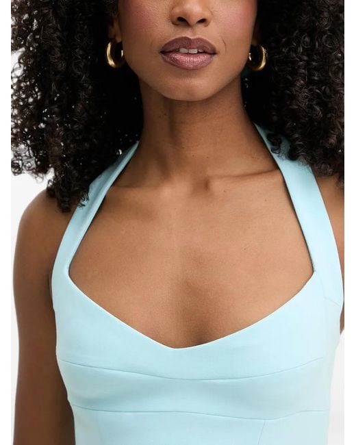 Bardot Blue Deserae Halterneck Corset-Style Top