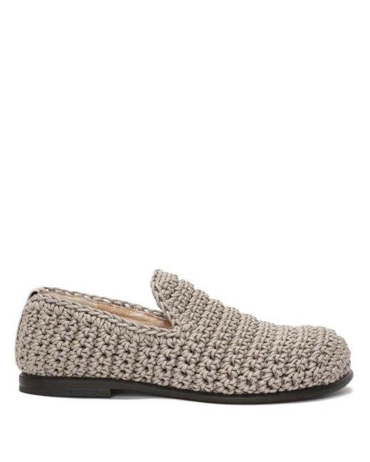 J.W. Anderson Gray Crochet-construction Loafers for men