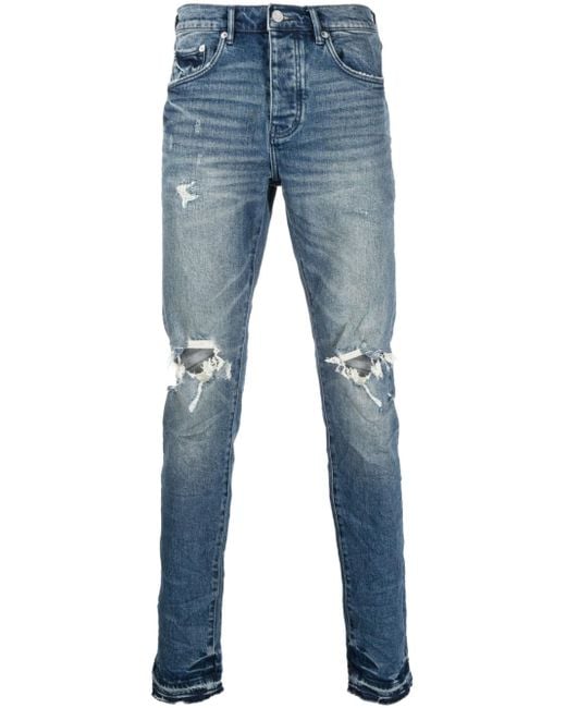 Purple Brand Ripped-detailing Skinny-cut Jeans in Blue for Men | Lyst