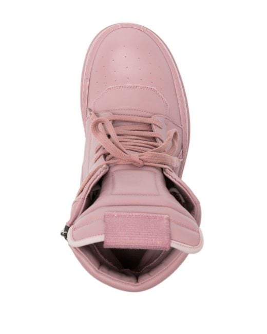 Rick Owens Pink Mega Bumper Geobasket Leather Sneakers