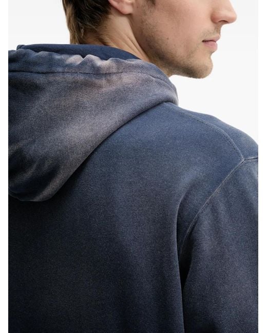 The Kooples Blue Faded-Effect Hoodie for men