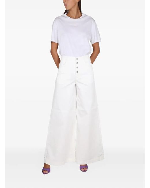 Department 5 White Buttoned Trousers