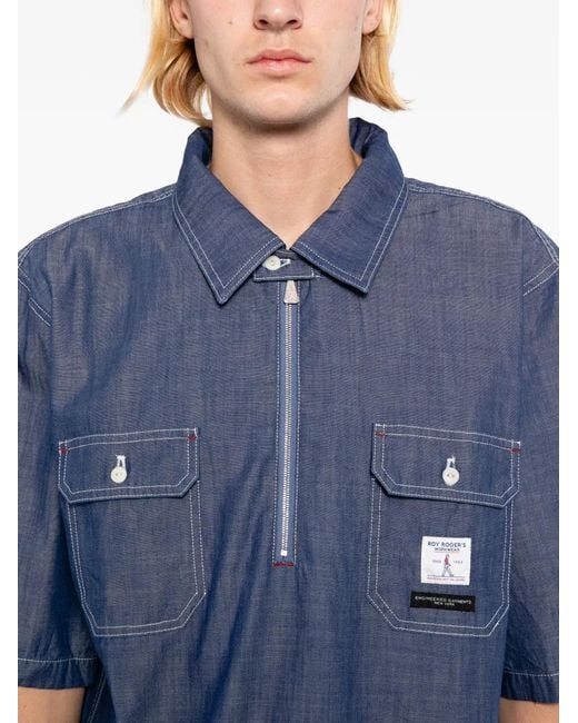 Engineered Garments Blue X Roy Roger's Workwear Chambray Spinnaker Polo Shirt for men
