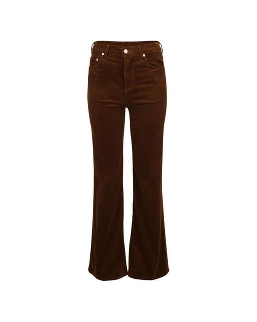 Citizens of Humanity Brown Kimberly 70S Flared Corduroy Trousers