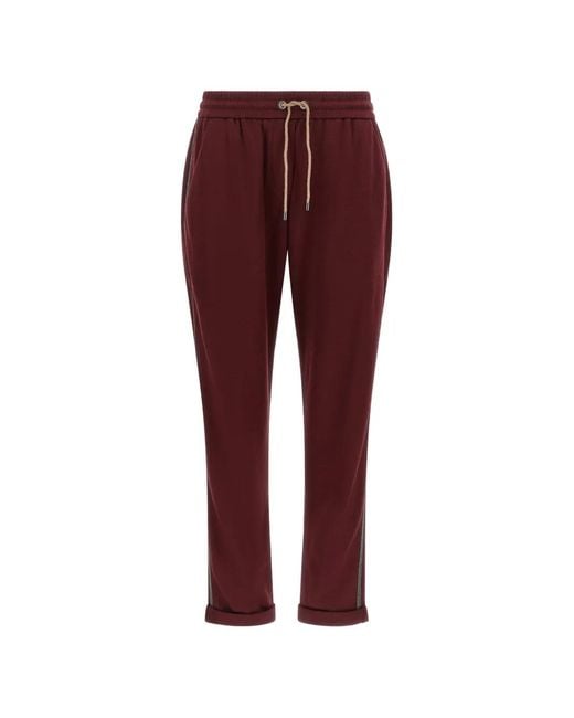 Brunello Cucinelli Red Monile Track Pants