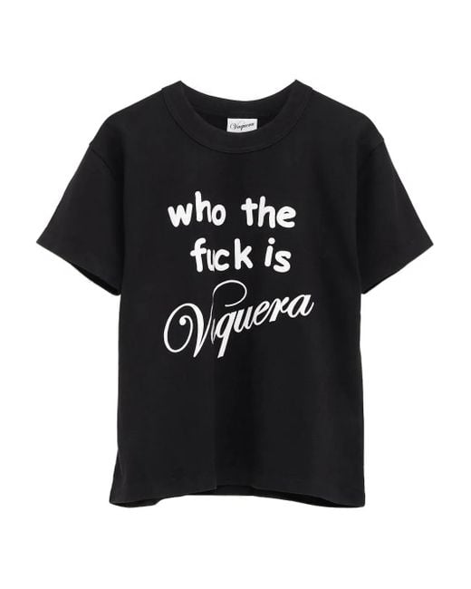 VAQUERA Black Slogan-Print T-Shirt