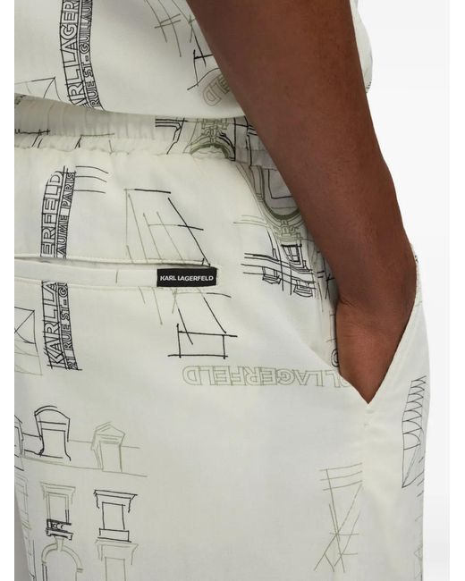 Karl Lagerfeld White Rue St-Guillaume Shorts for men