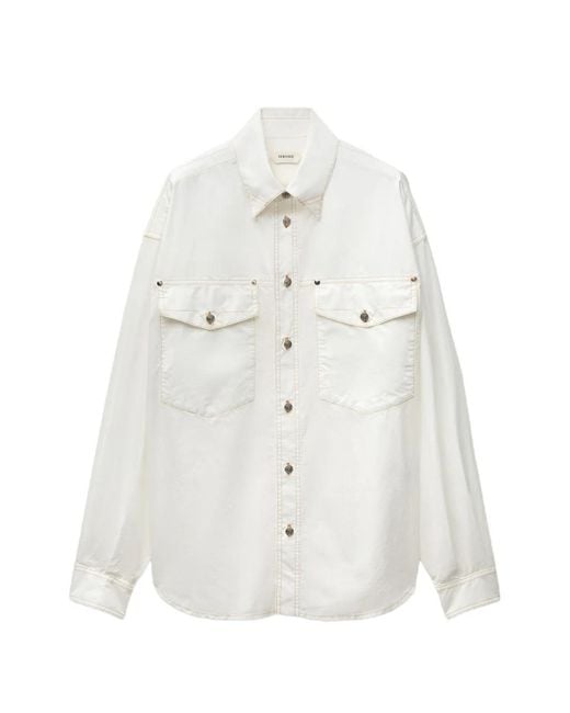 Versace White Cotton-Poplin Loose Shirt for men