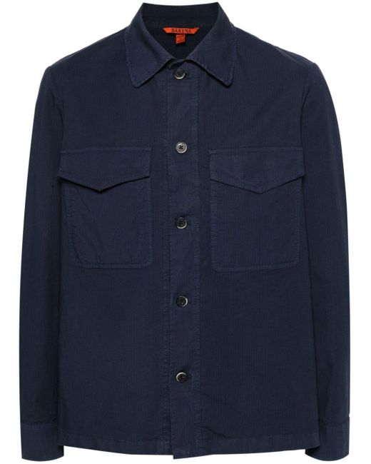 Barena Blue Long-sleeve Ripstop Shirt for men