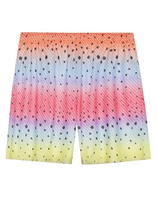 John Elliott Pink Polka Dot-print Gradient-effect Shorts for men