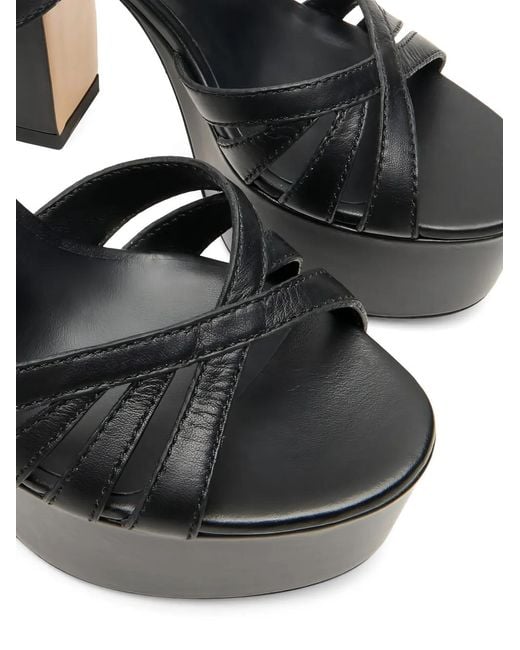 Casadei Black Elsa Platform Strap Sandals