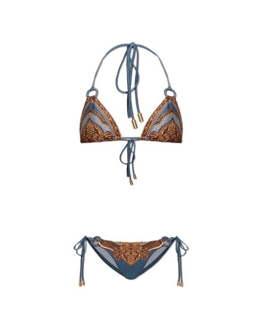 Zimmermann White Paisley-Print Bikini