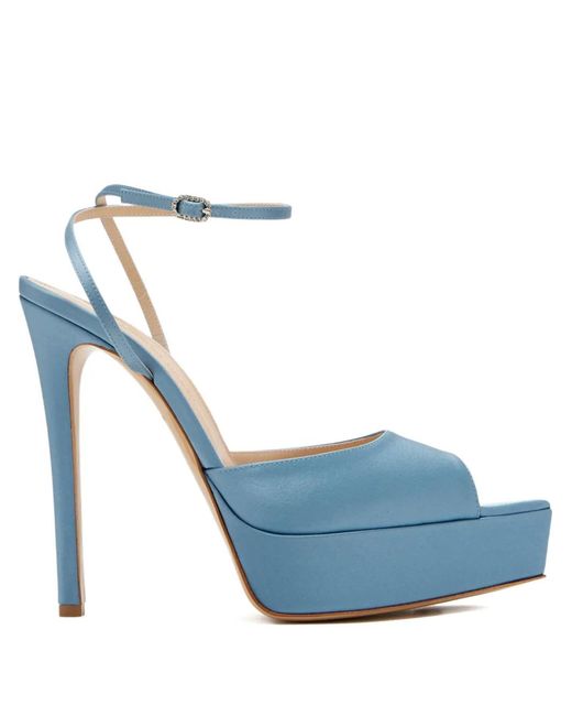 Andrea Wazen Blue Andrea Platform Heeled Sandals