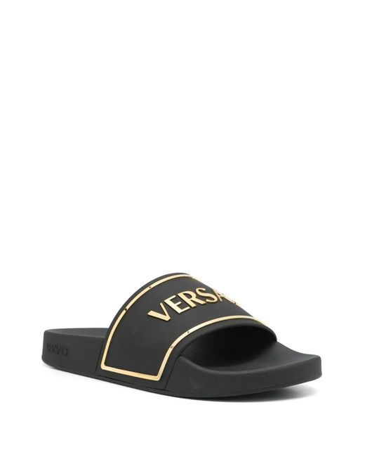Versace Black Flip-Flops & Slides