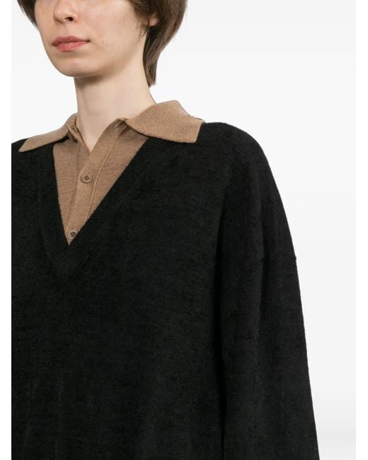 Maison Mihara Yasuhiro Black Layered Sweater