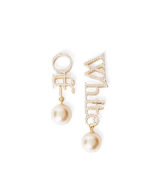 Off-White c/o Virgil Abloh White Logo Earrings