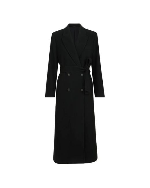 Brunello Cucinelli Black Belted Monili-Trim Coat