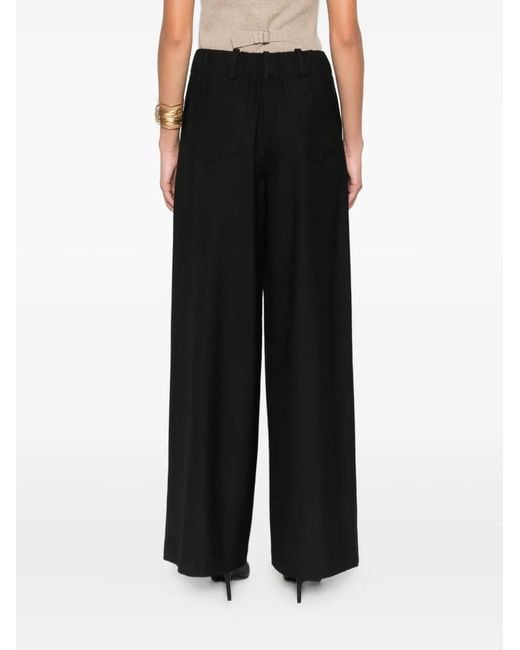 Maje Black Wide-Leg Suit Trousers