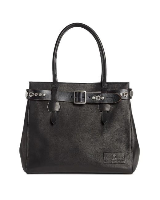 DSquared² Black Leather Tote Bag for men
