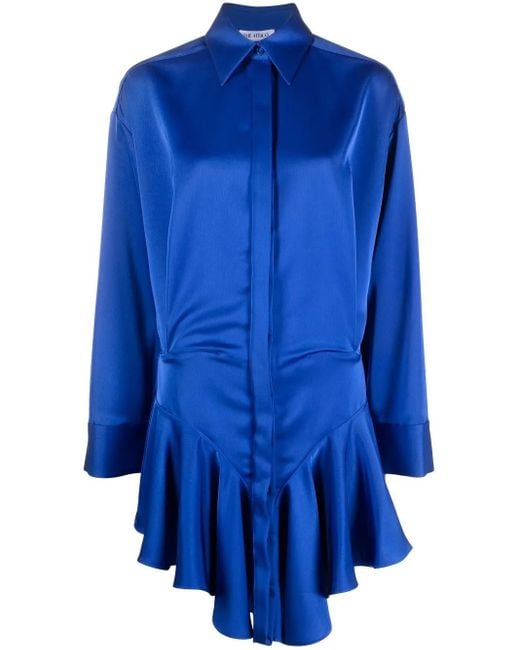 The Attico Blousejurk Met Ruches in het Blue