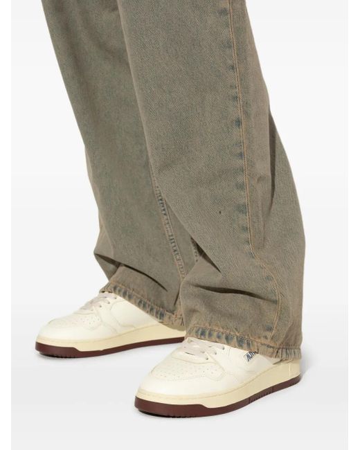 Autry White Med-Way Leather Sneakers