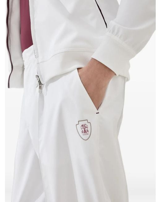 Brunello Cucinelli White Straight-Leg Track Pants for men