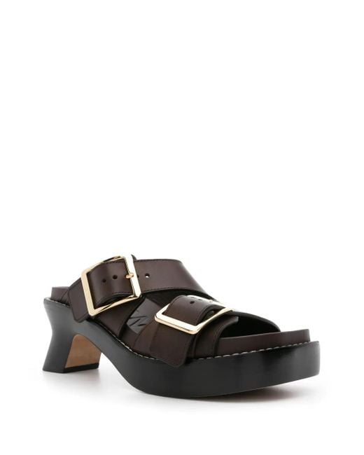 Loewe Black Ease Leather Sandals