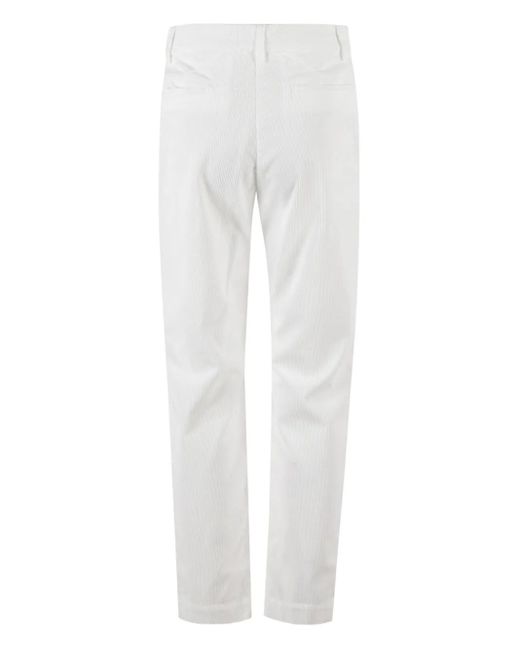Eleventy White Belt-Loops Straight Trousers