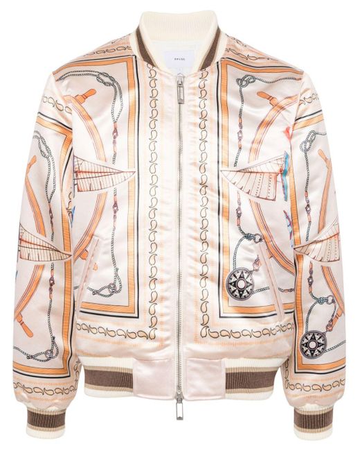 Rhude Pink X Nautica Satin Bomber Jacket for men