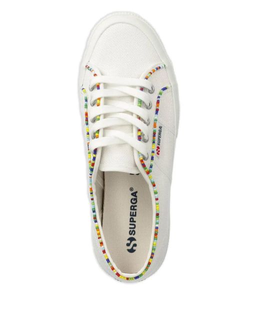 Superga White 2750 Multicolorr Bead Sneakers